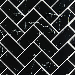MSI Nero Marquina 2 x 4 Herringbone Mosaic SMOT-GLS-NERMAR2X4HB
